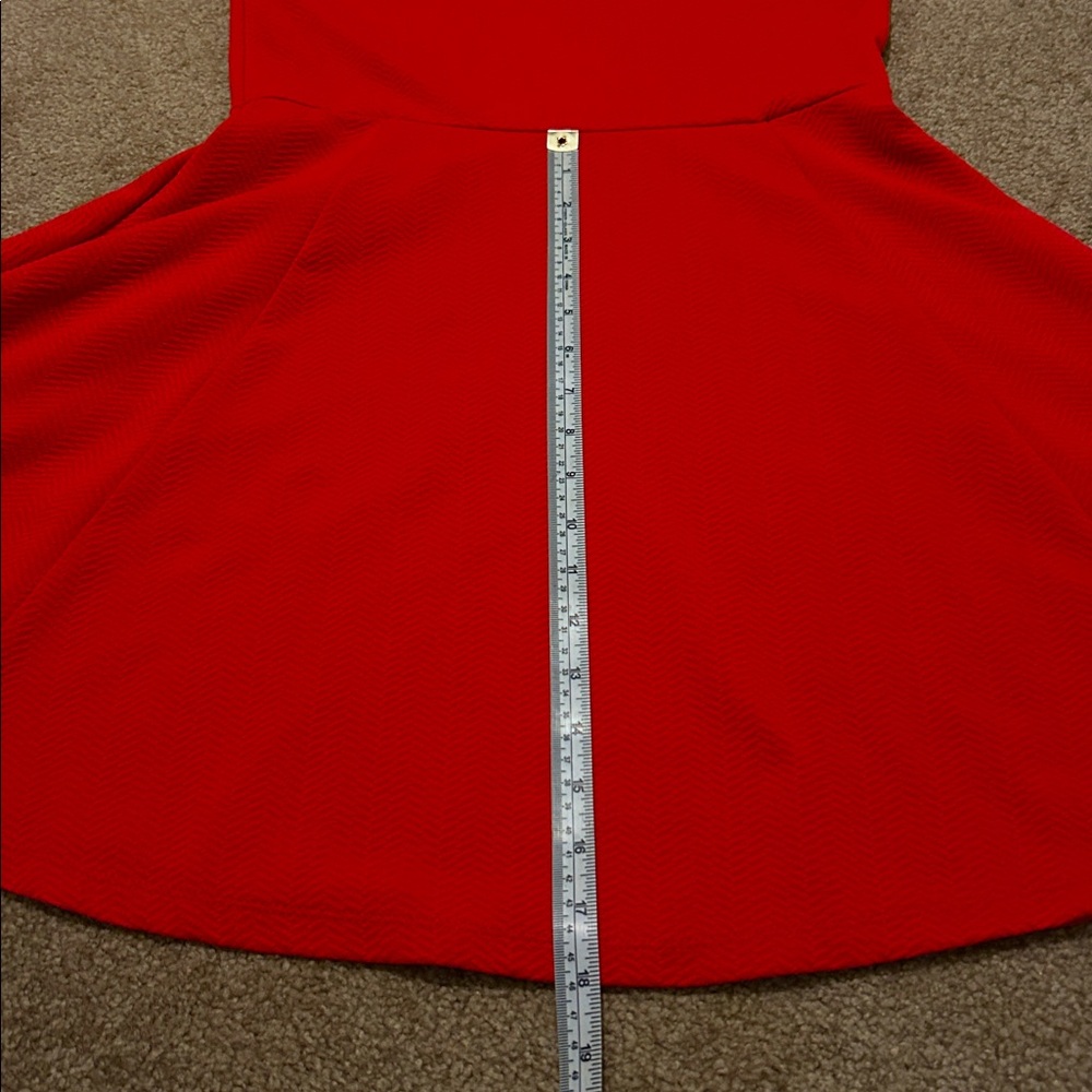 Divided H&M Red Textured Knit Flare Mini Dress size 10 - Picture 11 of 13